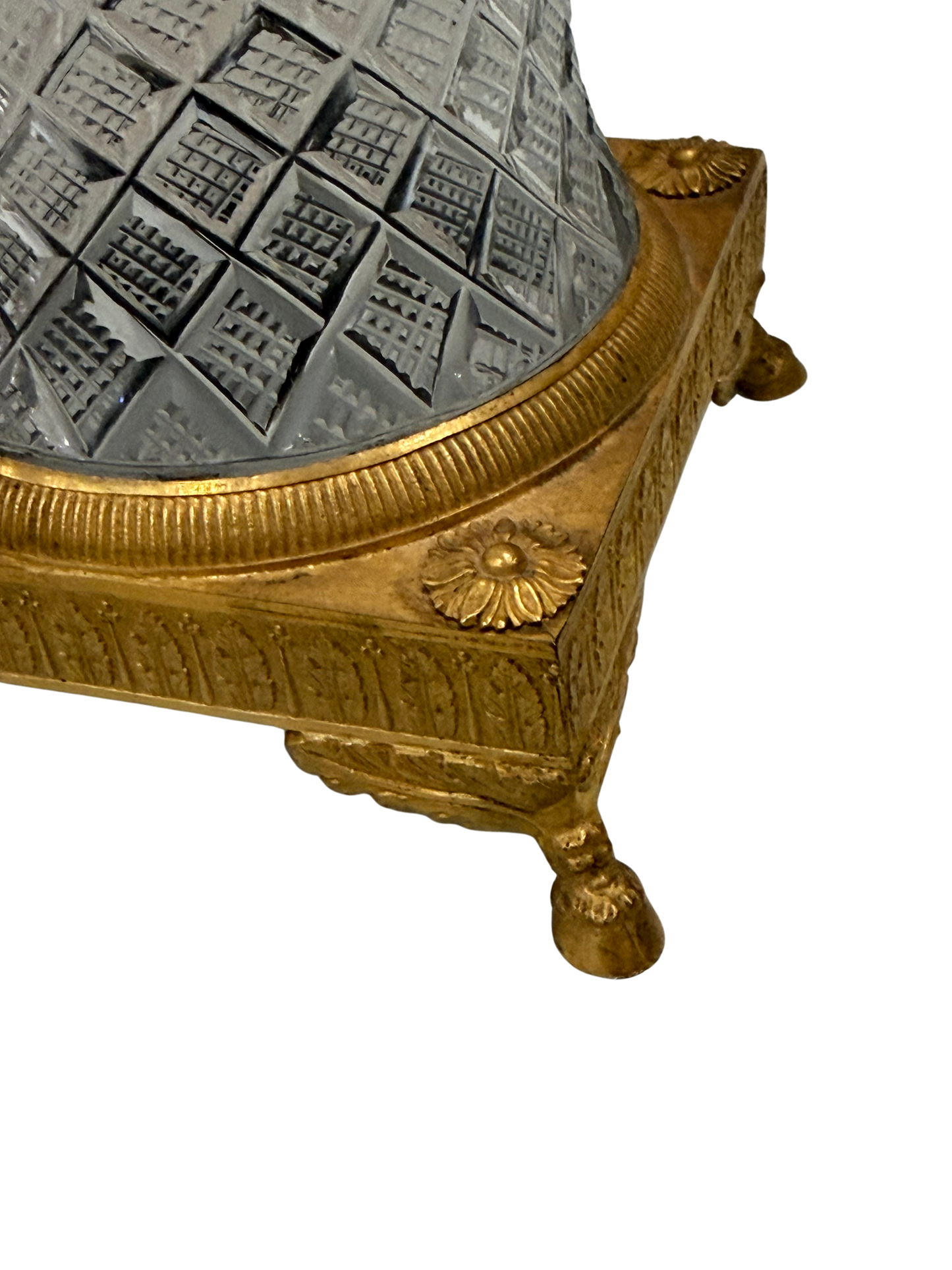 French Empire-Style Jeweled Crucifix on Crystal Pedestal