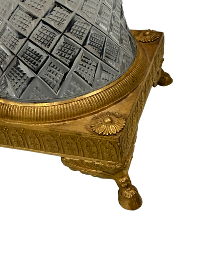 French Empire-Style Jeweled Crucifix on Crystal Pedestal