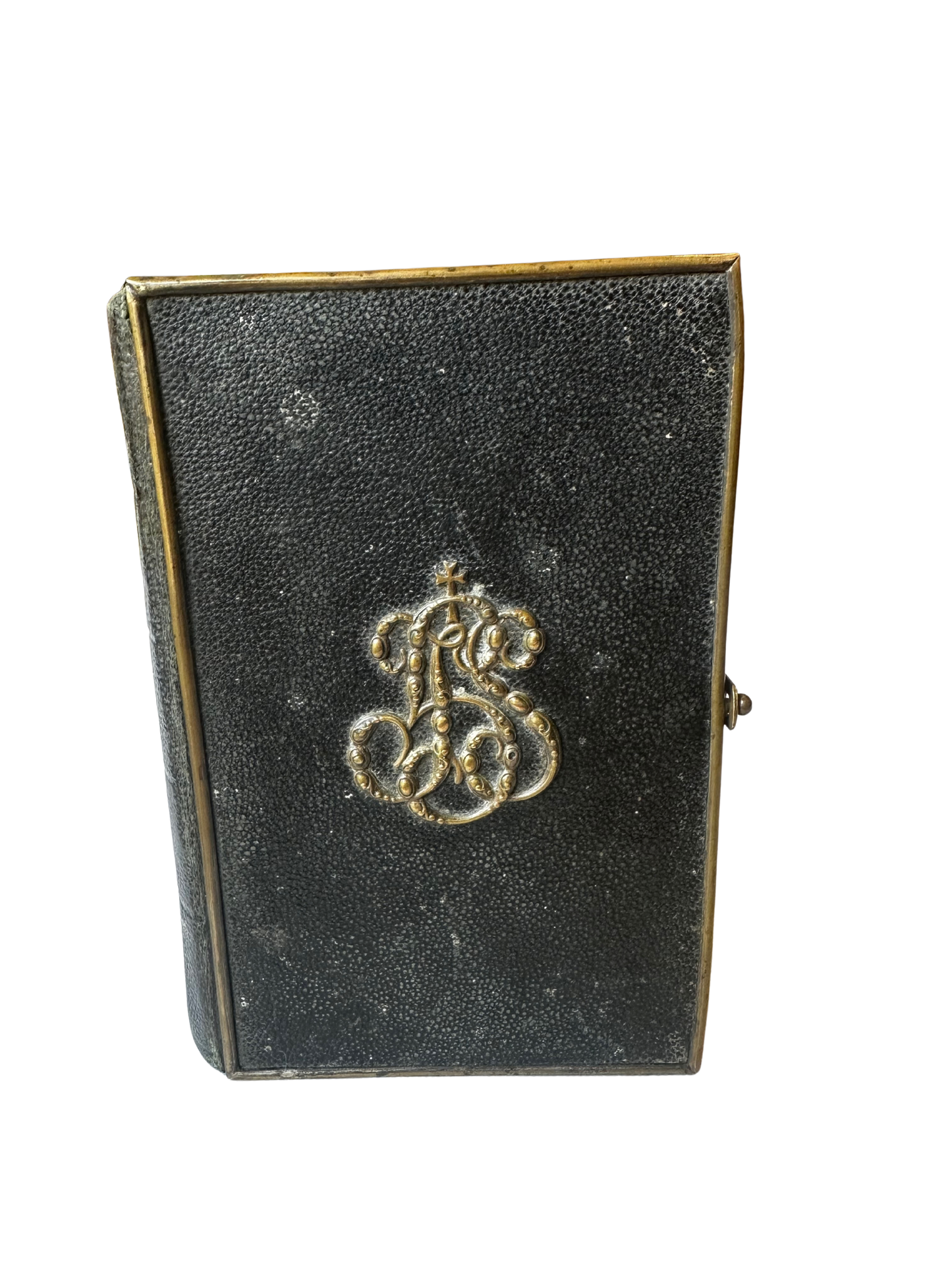 19th-Century Manuel de Dévotion with Gilt Monogram Cover and Figural Metal Clasp
