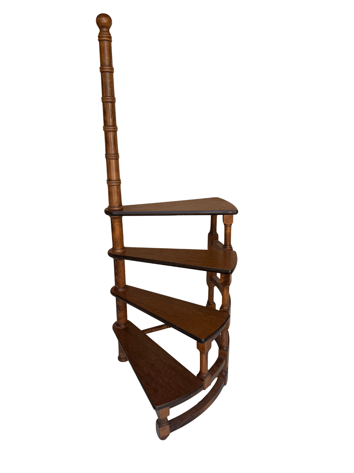 Vintage Italian Oak Spiral Staircase-Form Display Stand / Whatnot, Circa 1920–1950