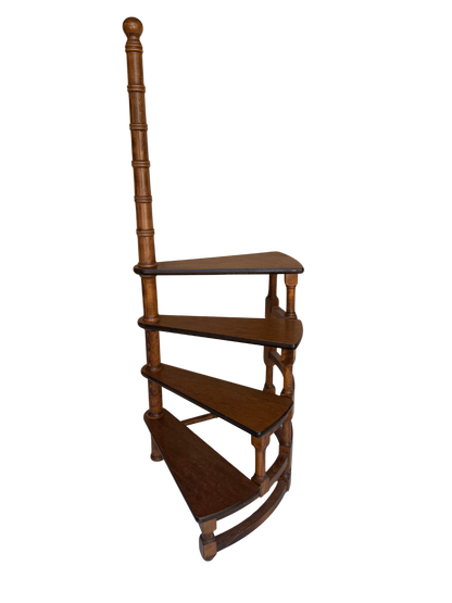 Vintage Italian Oak Spiral Staircase-Form Display Stand / Whatnot, Circa 1920–1950