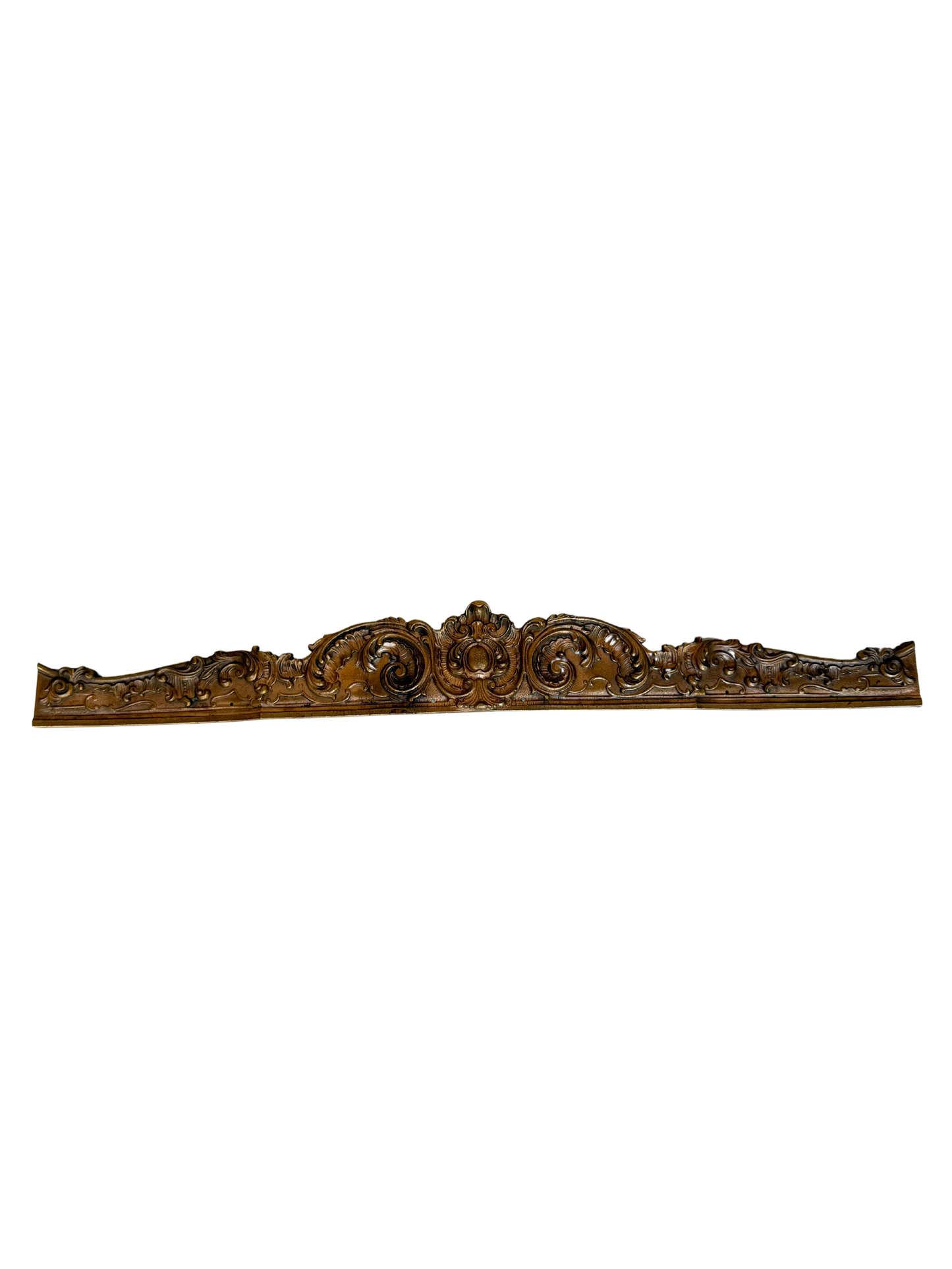 Monumental Neoclassical Gilt Brass Furniture Pediment / Architectural Mount