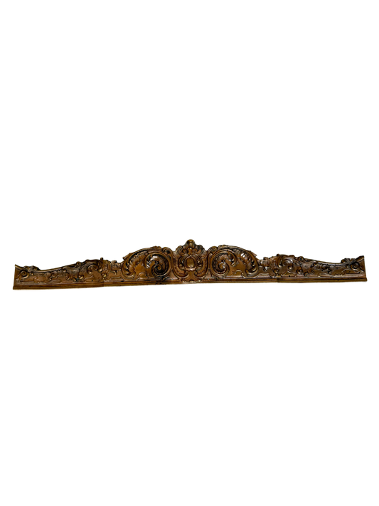 Monumental Neoclassical Gilt Brass Furniture Pediment / Architectural Mount