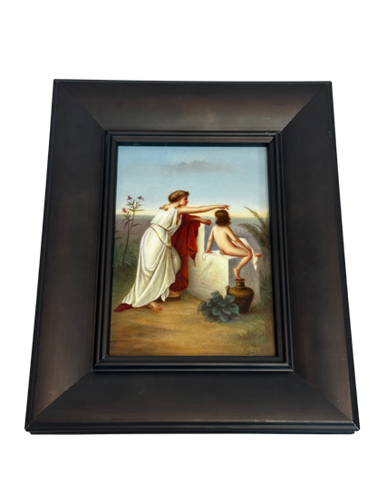 Hand-Painted KPM-Style Porcelain Plaque After F. Coomans — “Une Voile Attendue”