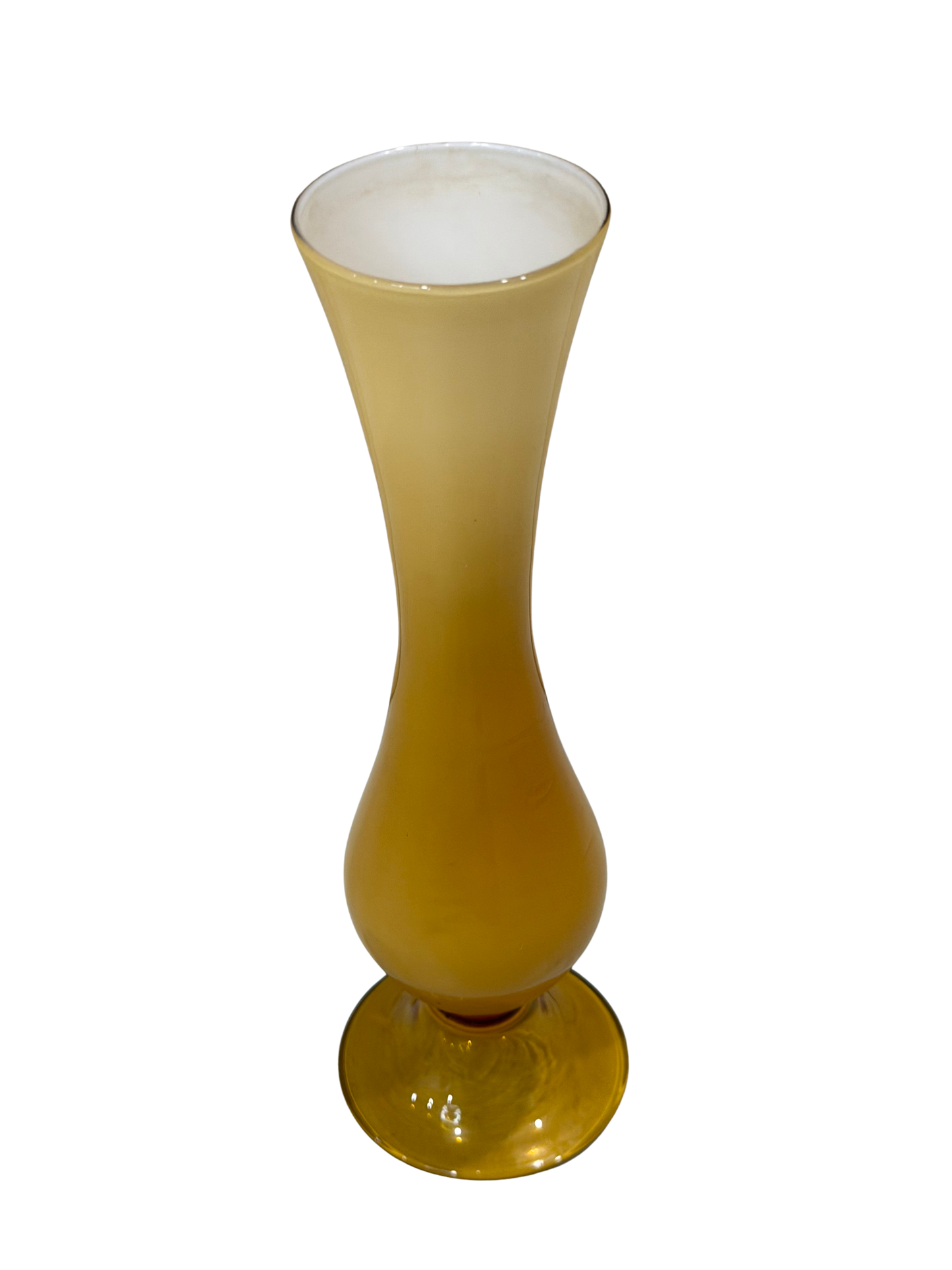 Vintage Italian Amber Blown Glass Trumpet Vase (Mid-Century)