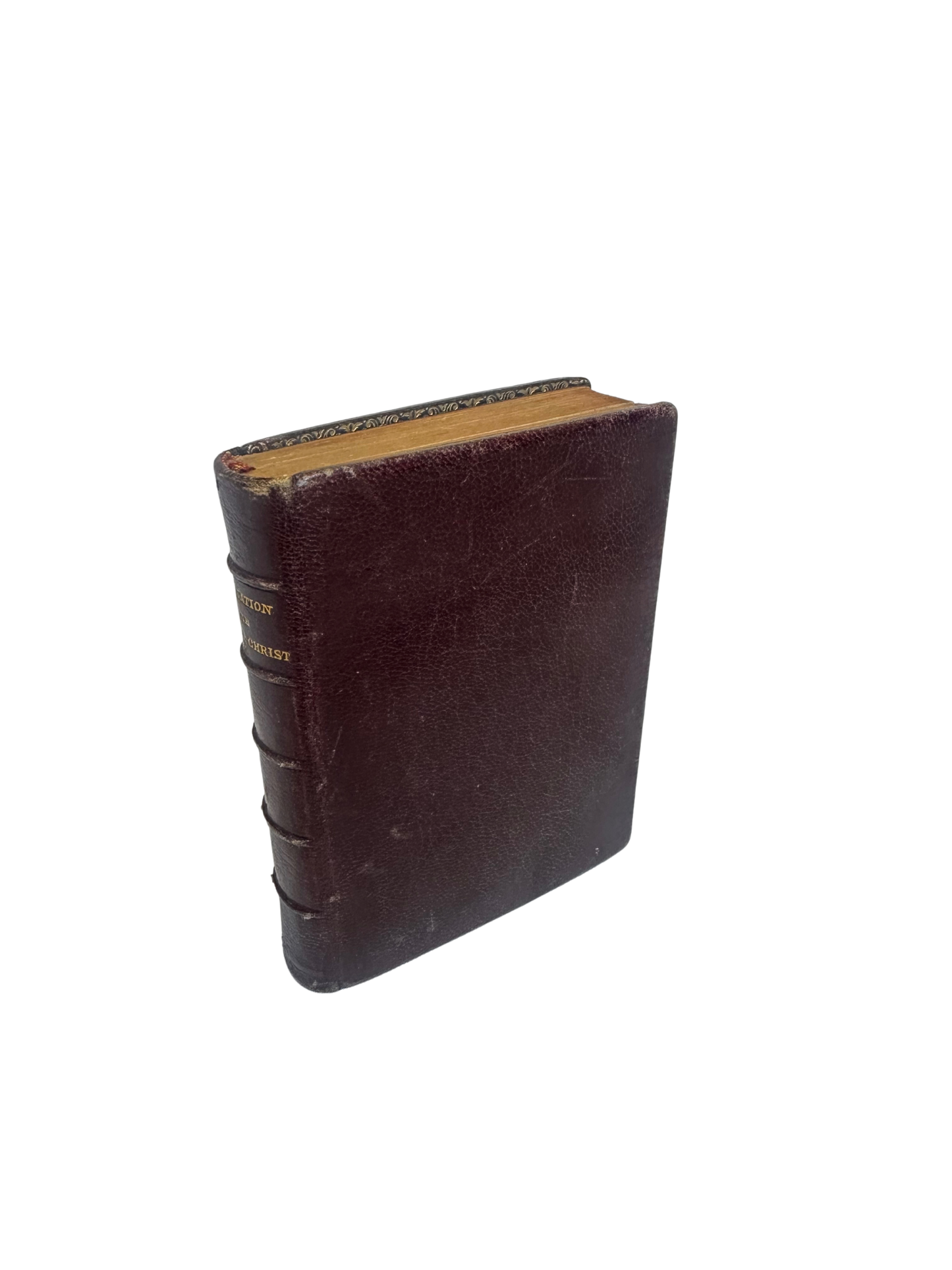 Antique French Leather-Bound Imitation de Jésus-Christ Devotional Book (1889)
