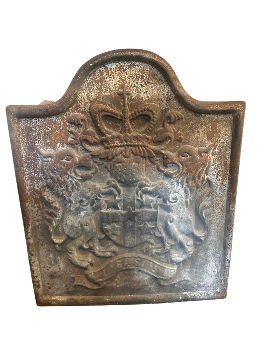 1683/1685 (17th C) Cast Iron Heraldic Fireplace Back