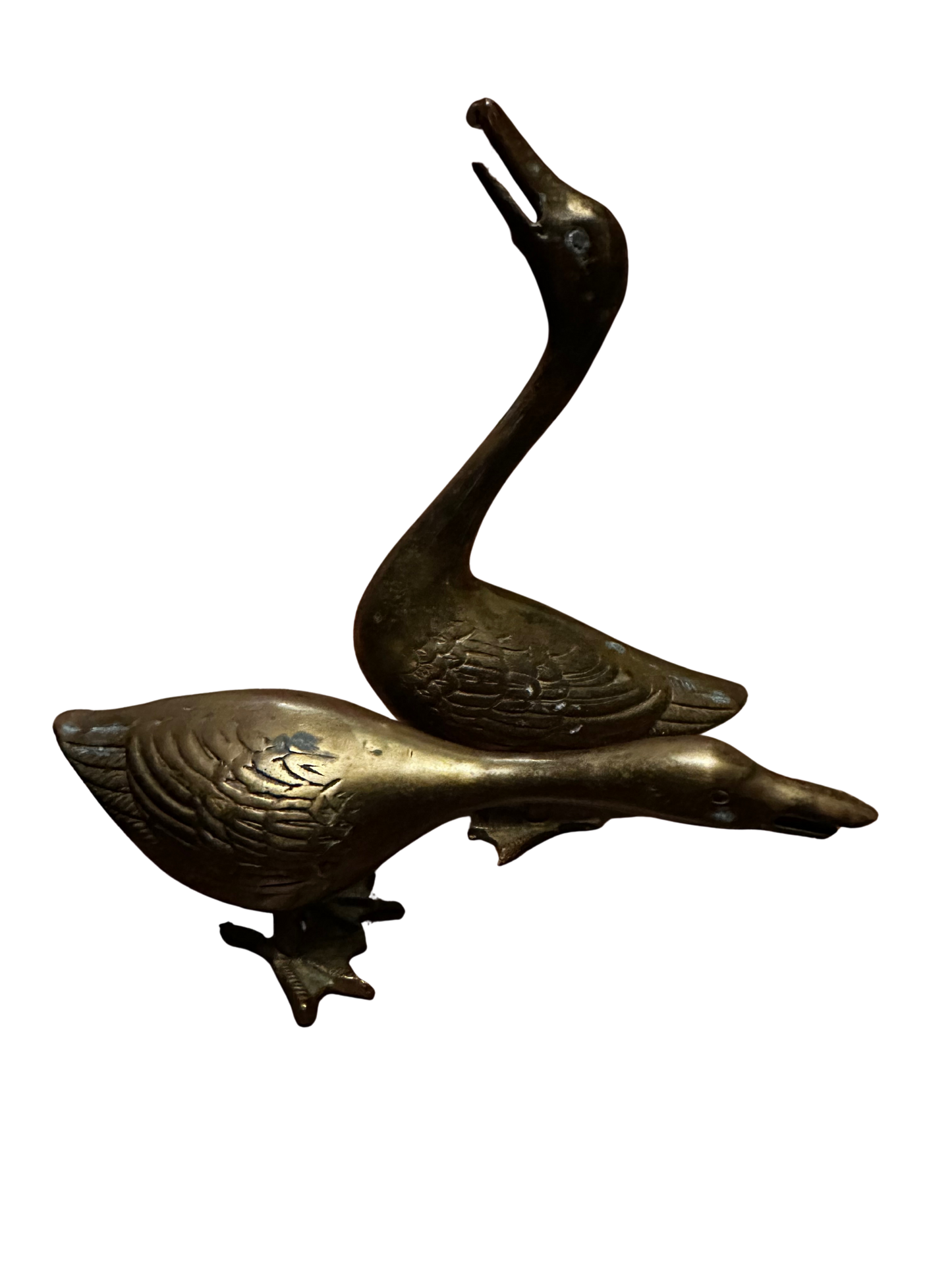 2 Brass Geese Set