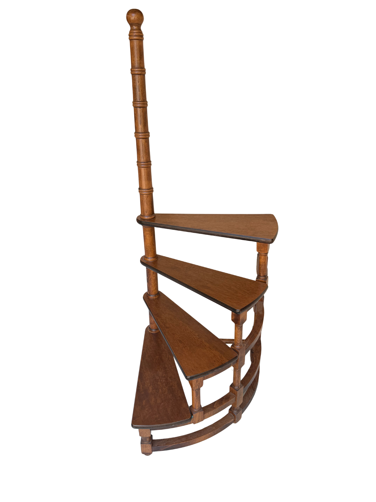 Vintage Italian Oak Spiral Staircase-Form Display Stand / Whatnot, Circa 1920–1950