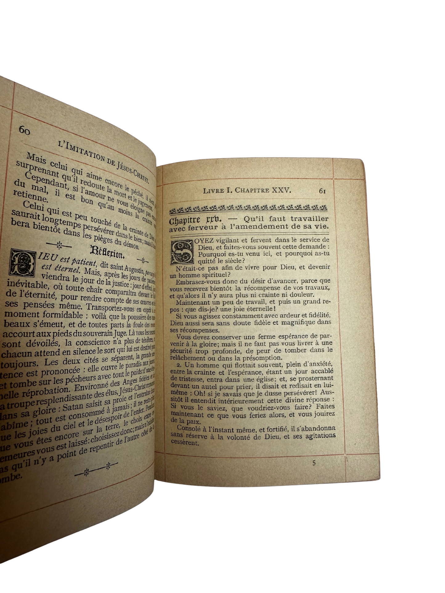 Antique French Leather-Bound Imitation de Jésus-Christ Devotional Book (1889)