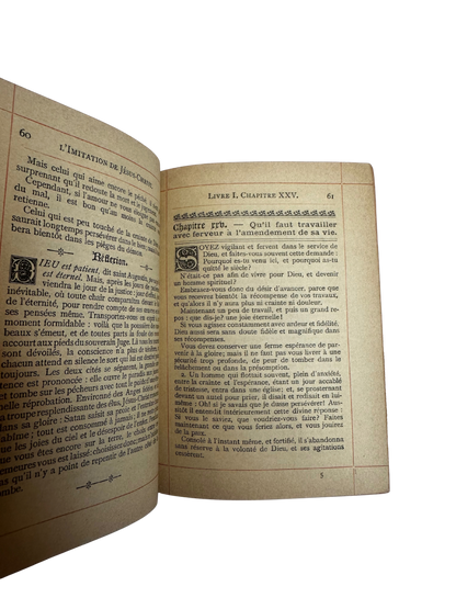 Antique French Leather-Bound Imitation de Jésus-Christ Devotional Book (1889)
