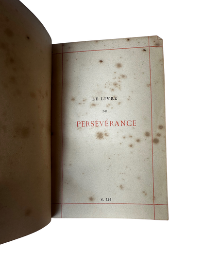 Late 19th C "Le Livre de Perseverance"