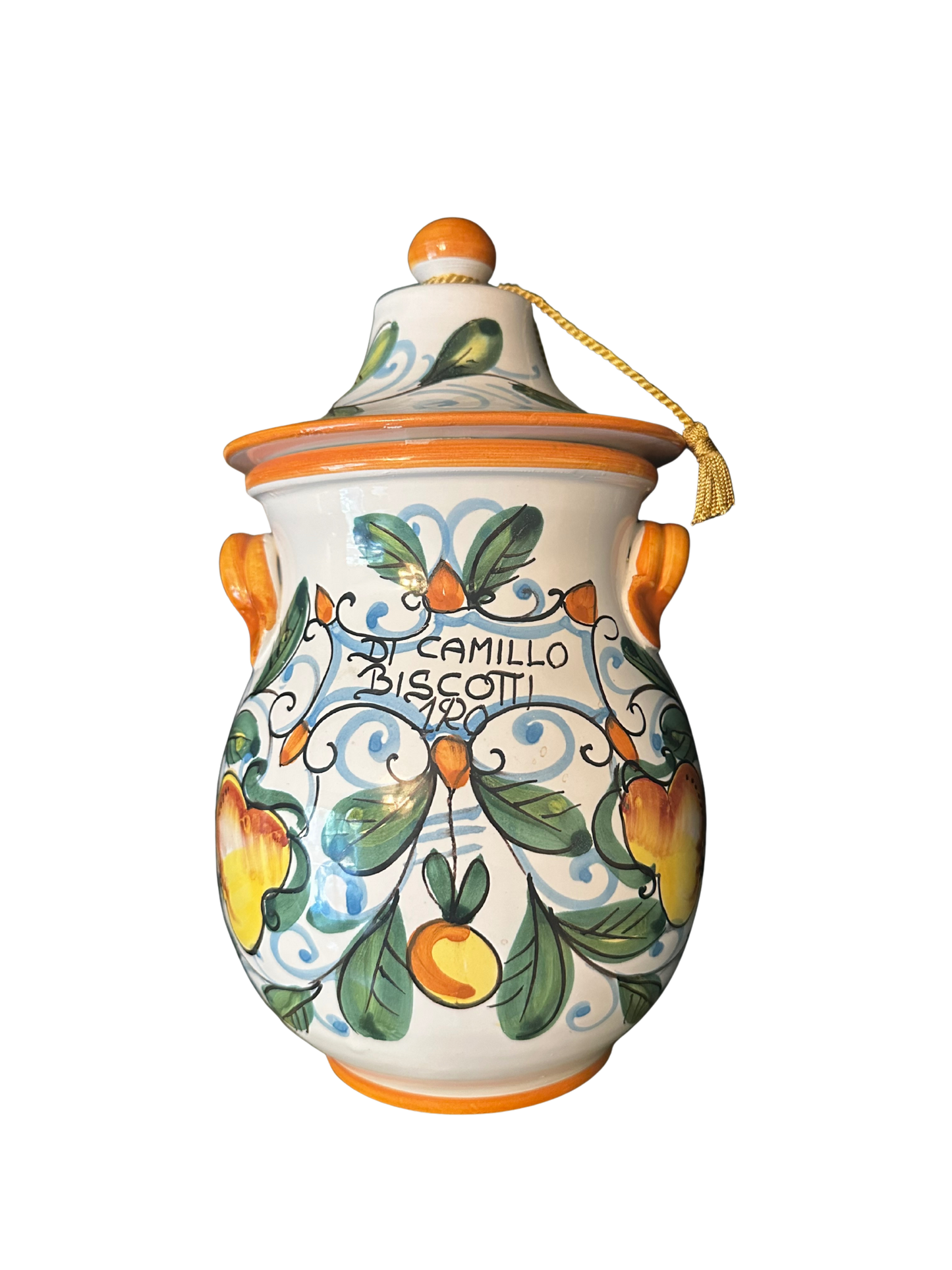Italian Handpainted Biscotti Jar