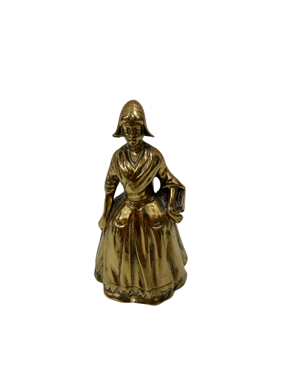 Antique Victorian Solid Brass "Dutch Girl" Table Bell