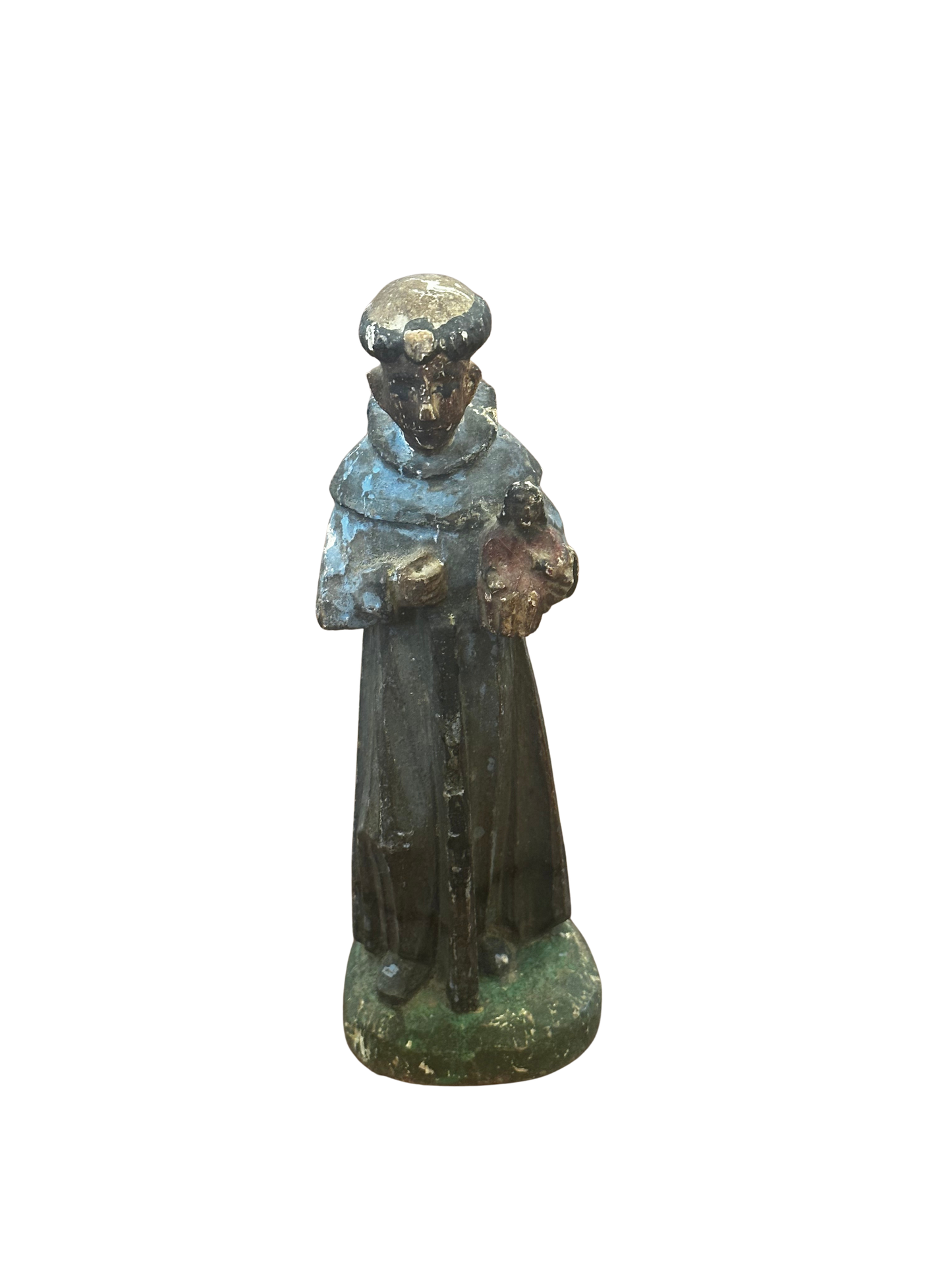 Polychromed Carved Wooden Figure of a Franciscan Saint
