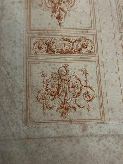 18th-Century French Ornamental Panel Engraving by Salembier