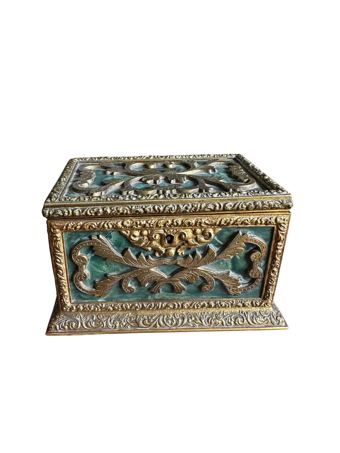 Tahan Faux Malachite and Bronze Coffre (Some Damage) - Circa 1855-1870