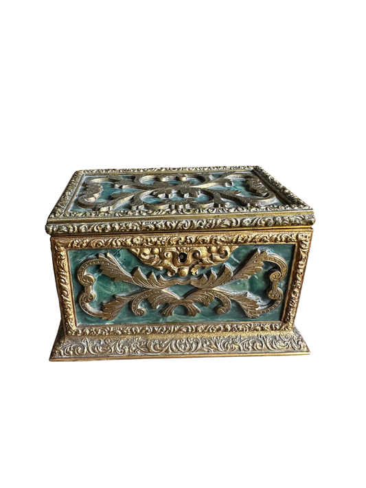 Tahan Faux Malachite and Bronze Coffre (Some Damage) - Circa 1855-1870
