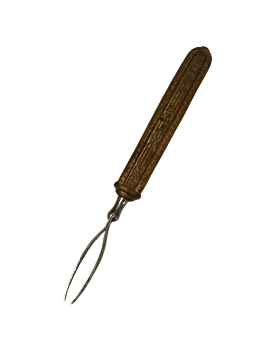 Victorian Gilt Desk Tweezers with Engine-Turned Handle