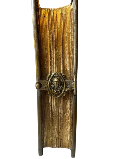 19th-Century Manuel de Dévotion with Gilt Monogram Cover and Figural Metal Clasp