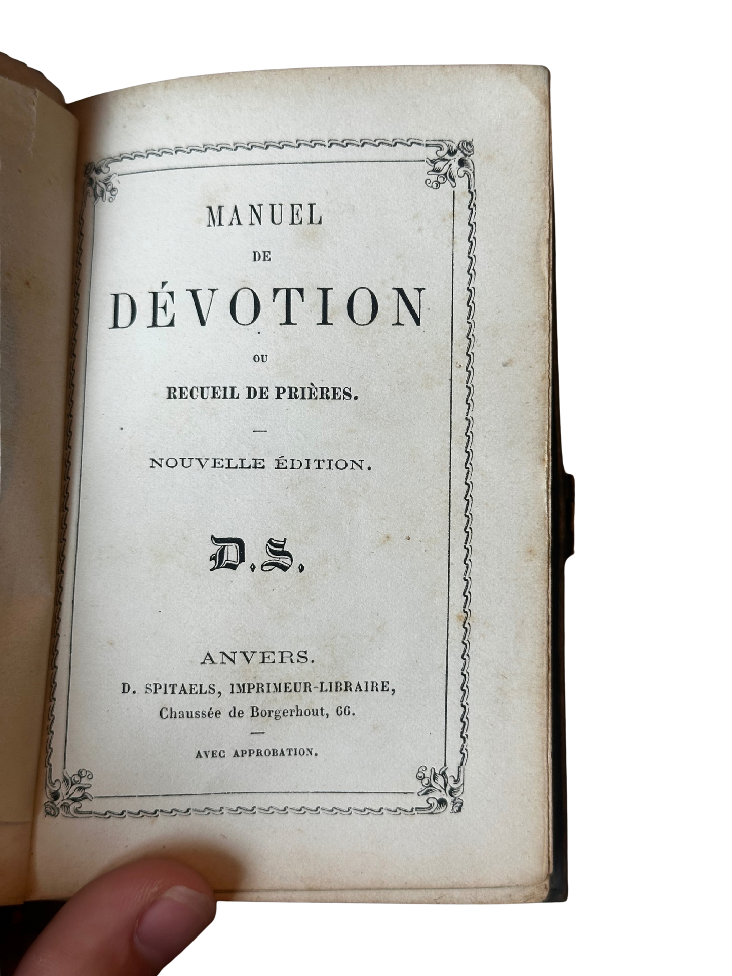 19th-Century Manuel de Dévotion with Gilt Monogram Cover and Figural Metal Clasp