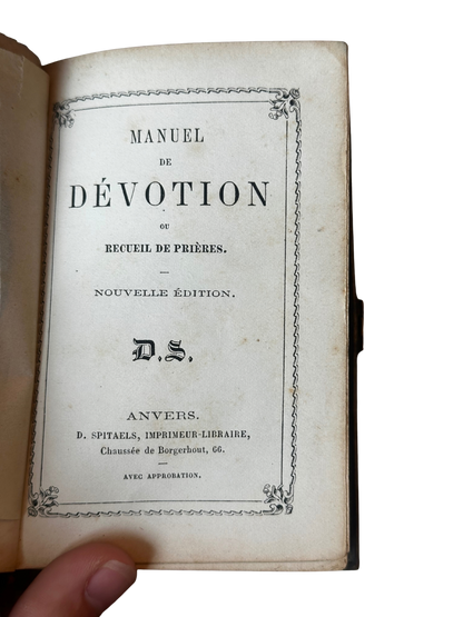 19th-Century Manuel de Dévotion with Gilt Monogram Cover and Figural Metal Clasp