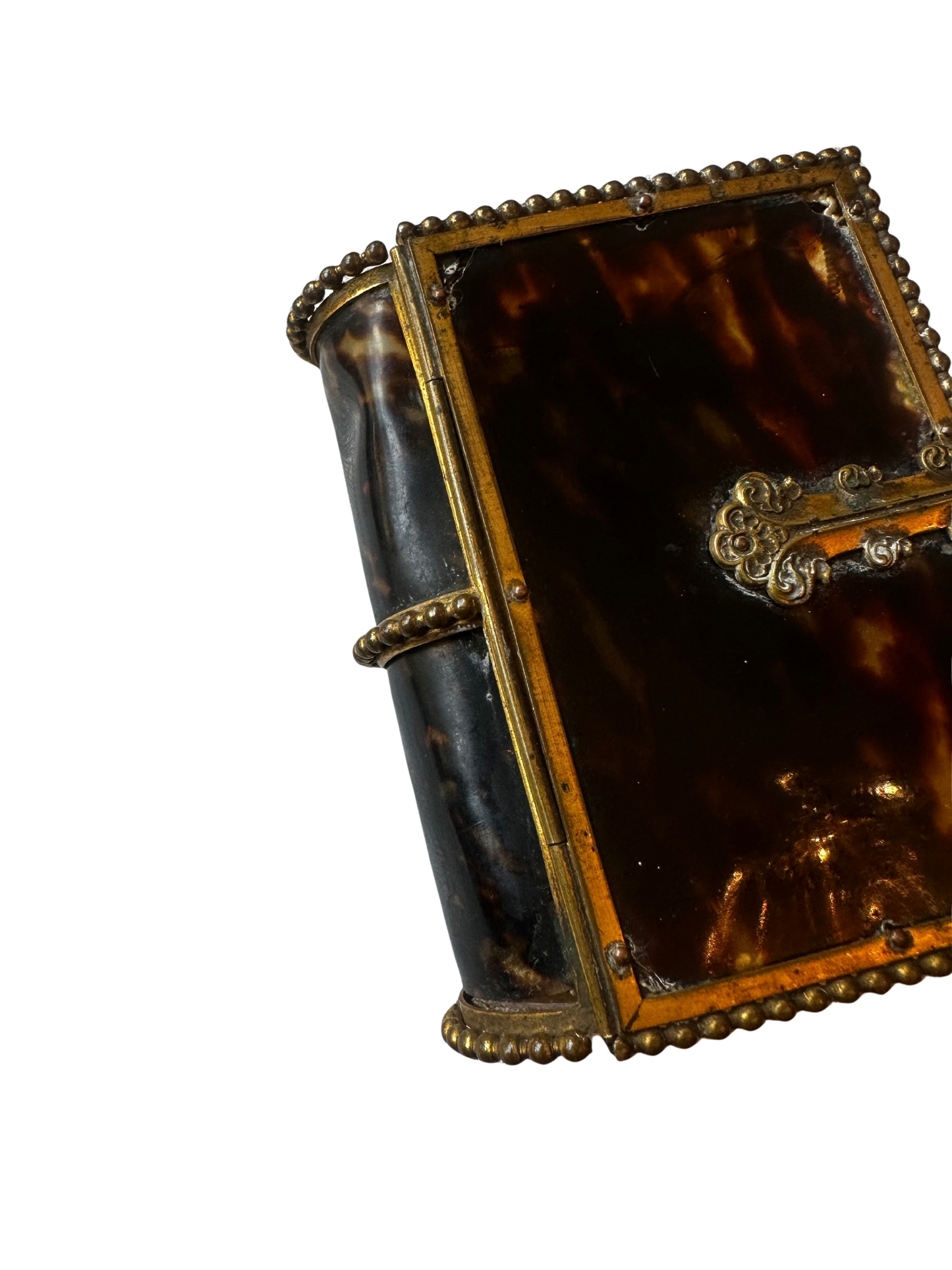 French Tortoiseshell and Mother-of-Pearl Mounted Book Form Box