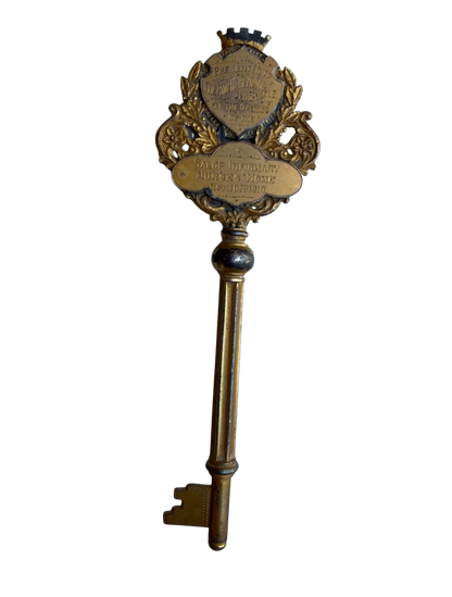 Edwardian Silver-Gilt Presentation Key for the Salop Infirmary Nurses’ Home, Dated 1910