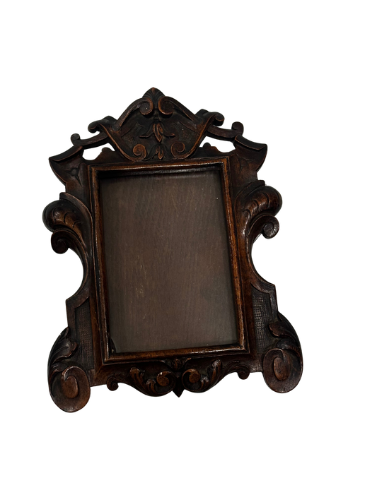 Black Forest Carved Wood Picture Frame