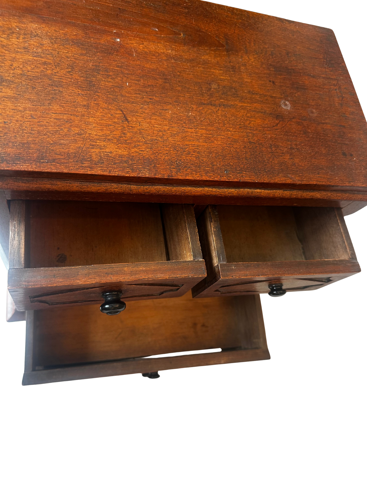 English Carved Table-Top Chest of Drawers