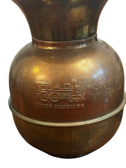Early to Mid-20th C Union Pacific Brass and Copper Spittoon Bucket