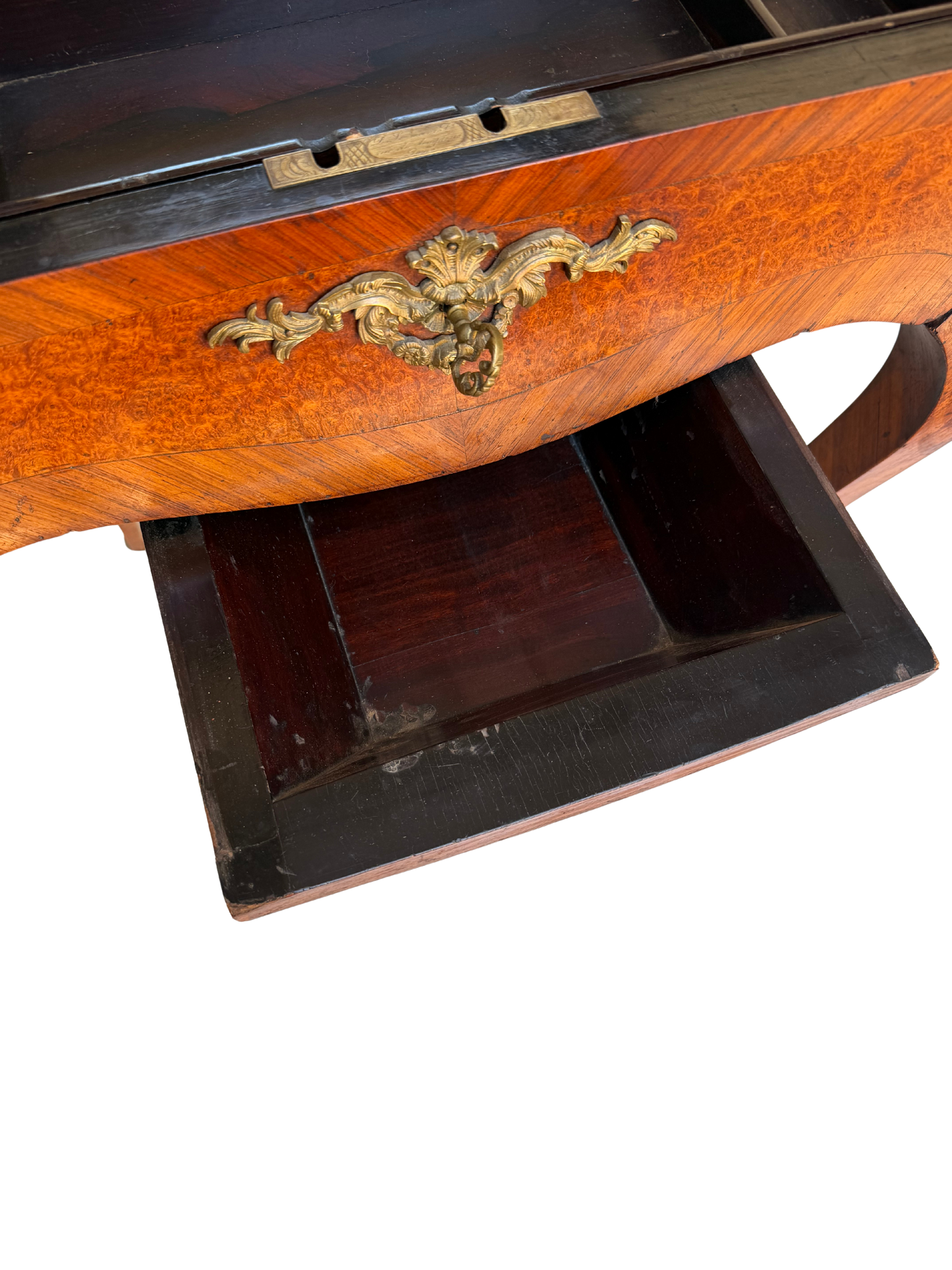 Stamped Paul Sormani Paris Louis XV Style Marquetry Vanity / Dressing Table with Mirror