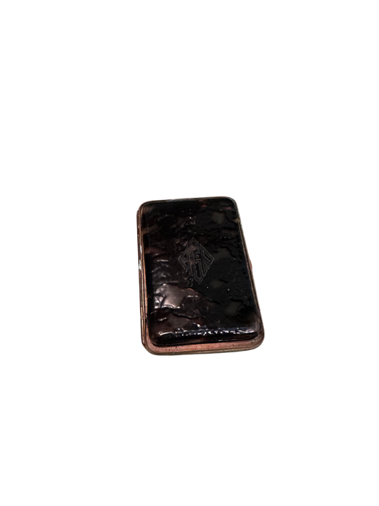 Faux Tortoiseshell and brass card/cigarette case with Monogram