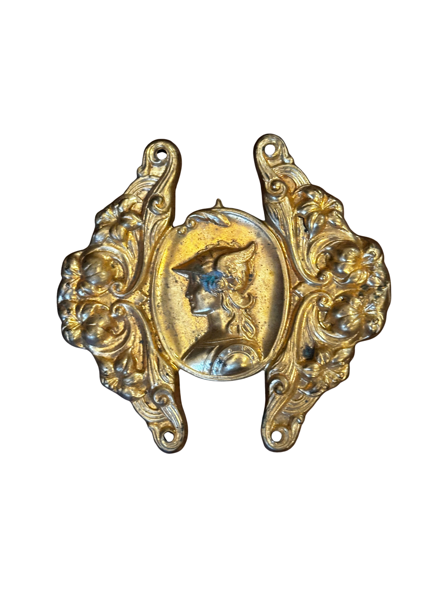 Antique Gilt Metal Classical Medallion Mount with Mercury Profile