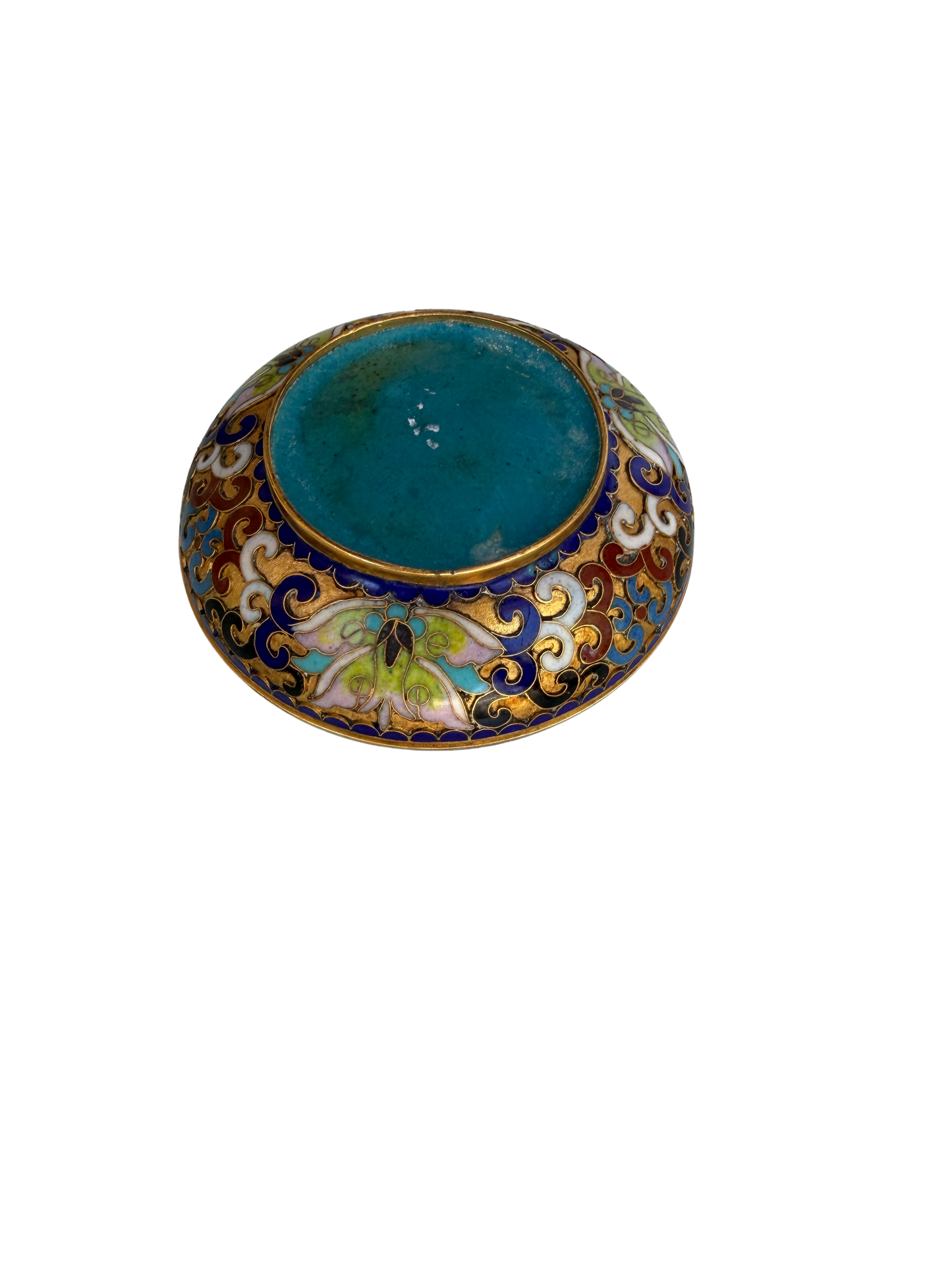 Vintage Chinese Cloisonné Enamel Floral Lidded Box with Gilt Ground, Mid-20th Century