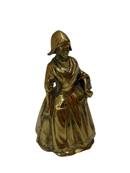 Antique Victorian Solid Brass "Dutch Girl" Table Bell