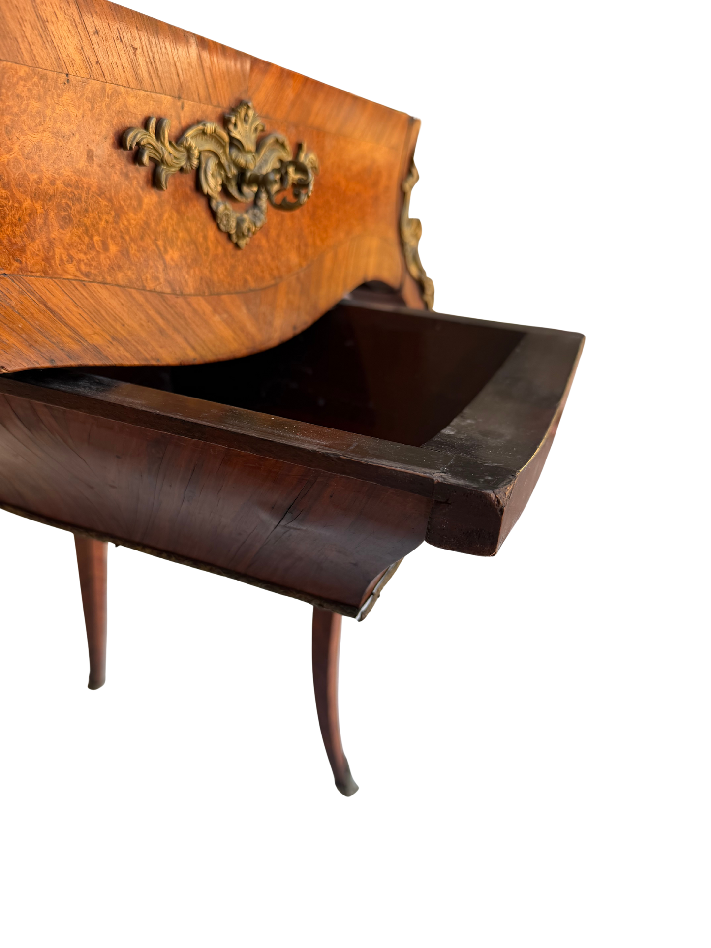 Stamped Paul Sormani Paris Louis XV Style Marquetry Vanity / Dressing Table with Mirror