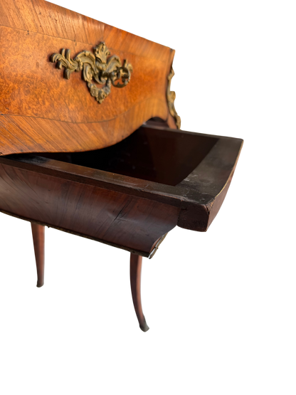 Stamped Paul Sormani Paris Louis XV Style Marquetry Vanity / Dressing Table with Mirror
