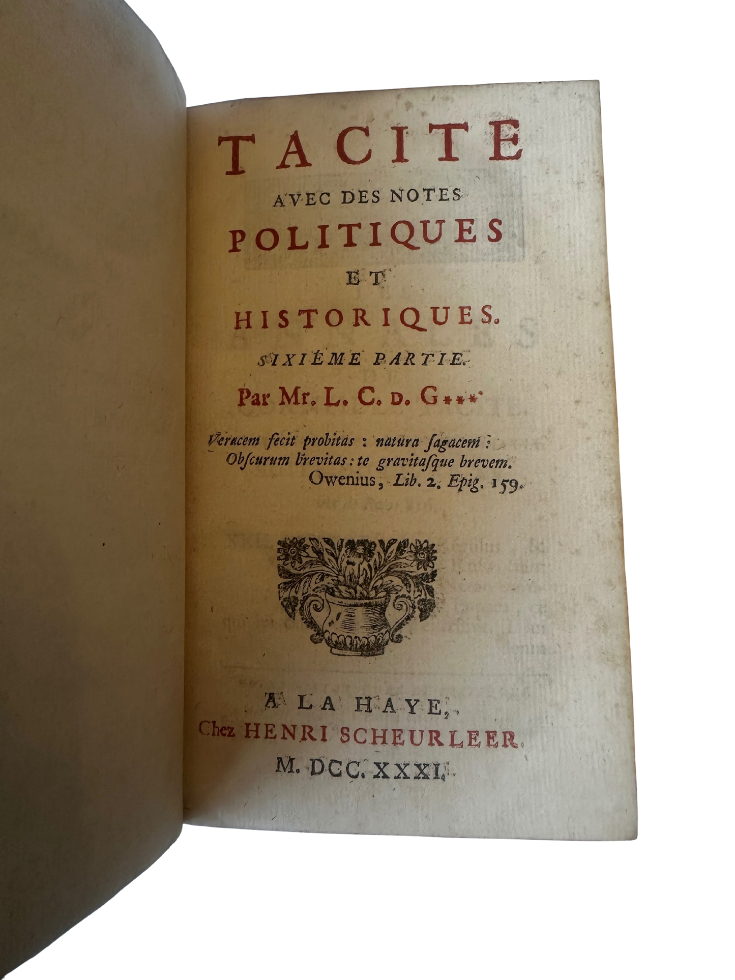 18th Century French Leather Bound Tacite - Annales (7 volumes; partial set)