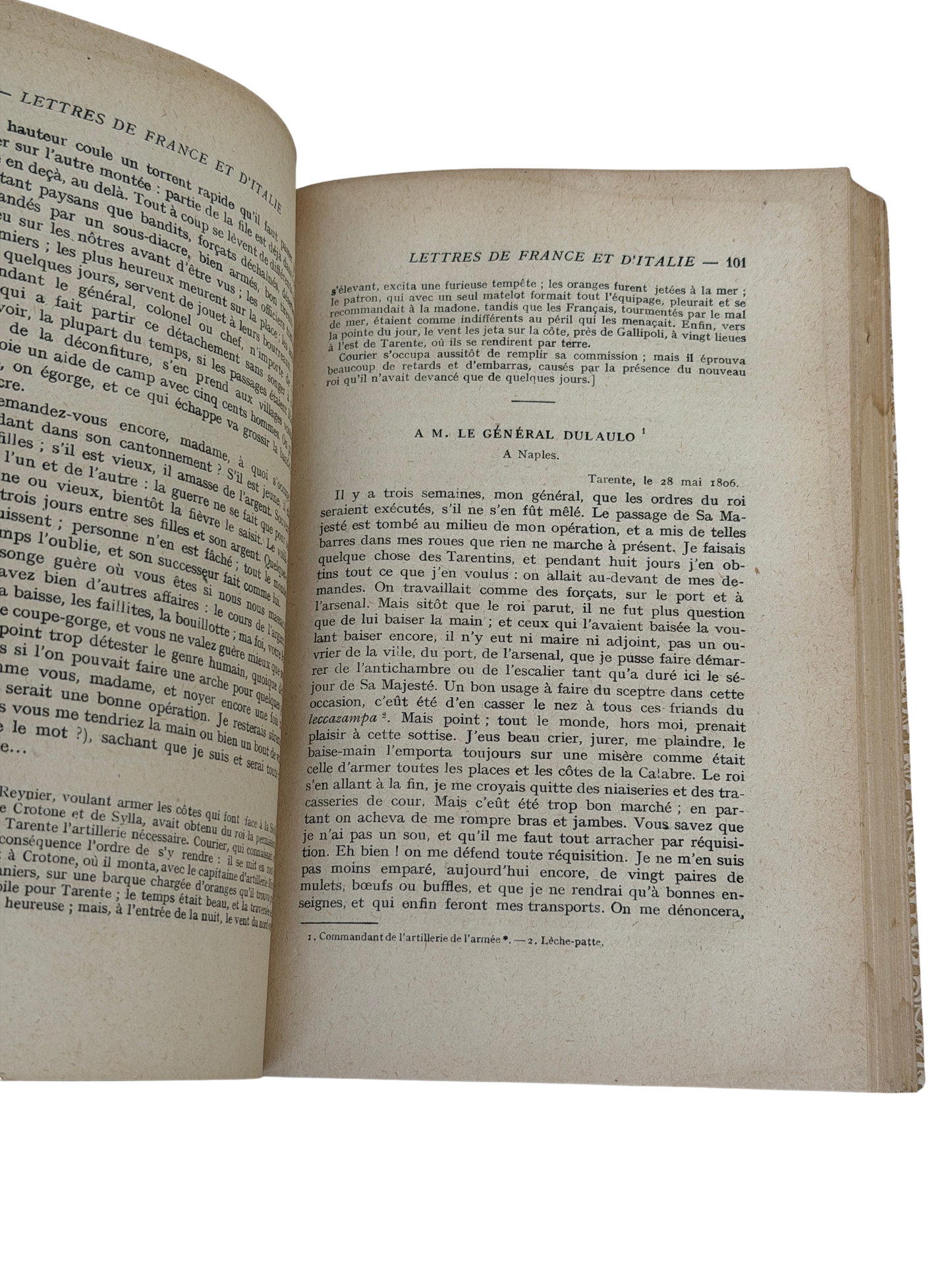 Antique French Paul-Louis Courier Lettres écrites de France et d’Italie — Bibliothèque Larousse, Decorative Gilt Binding