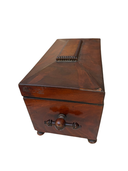 English Regency Mahogany Sarcophagus-Form Sewing and Work Box