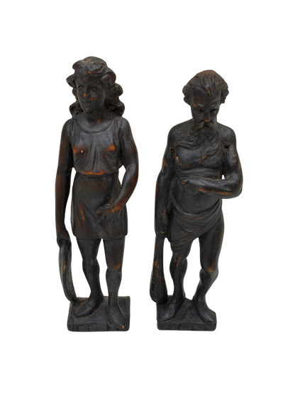 Pair of Antique Grand Tour Style Classical Figural Sculptures (Male &amp; Female)