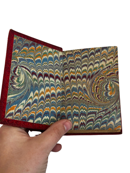 Antique French Red Leather Miniature Poetry Volume — Poésies Nouvelles (1836–1852) by Alfred de Musset, 1905