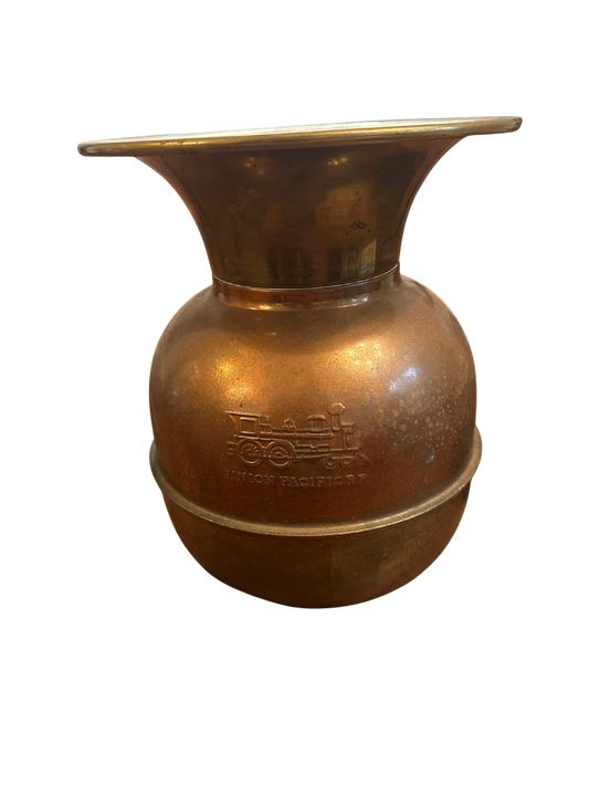 Early to Mid-20th C Union Pacific Brass and Copper Spittoon Bucket