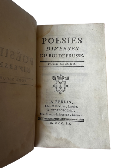 Set of 2 Antique Book Set of Poesias Depru (Complete)