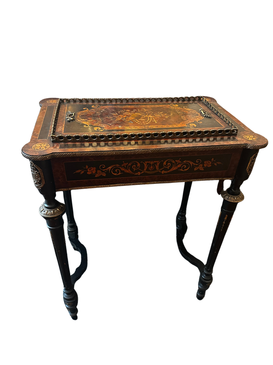 Napoleon III Style Ebonized and Marquetry Jardinière Stand with Ormolu Gallery