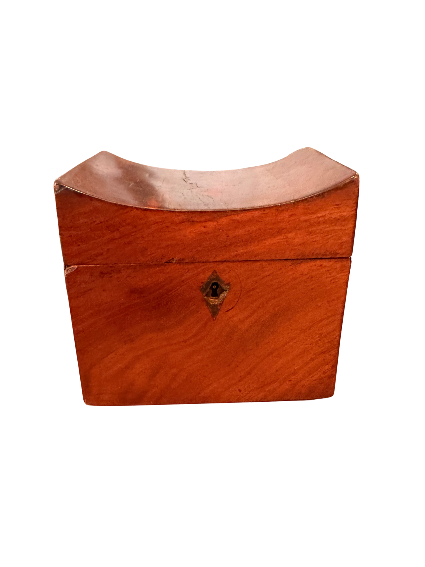 English Georgian Mahogany Single-Compartment Tea Caddy with Key