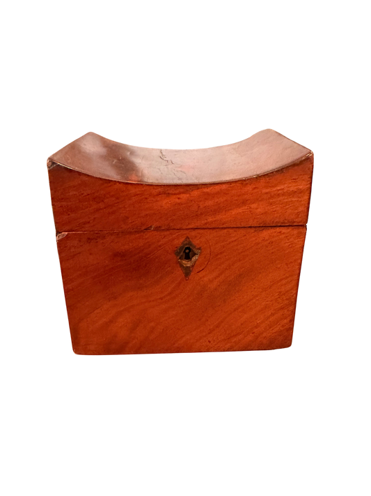 English Georgian Mahogany Single-Compartment Tea Caddy with Key