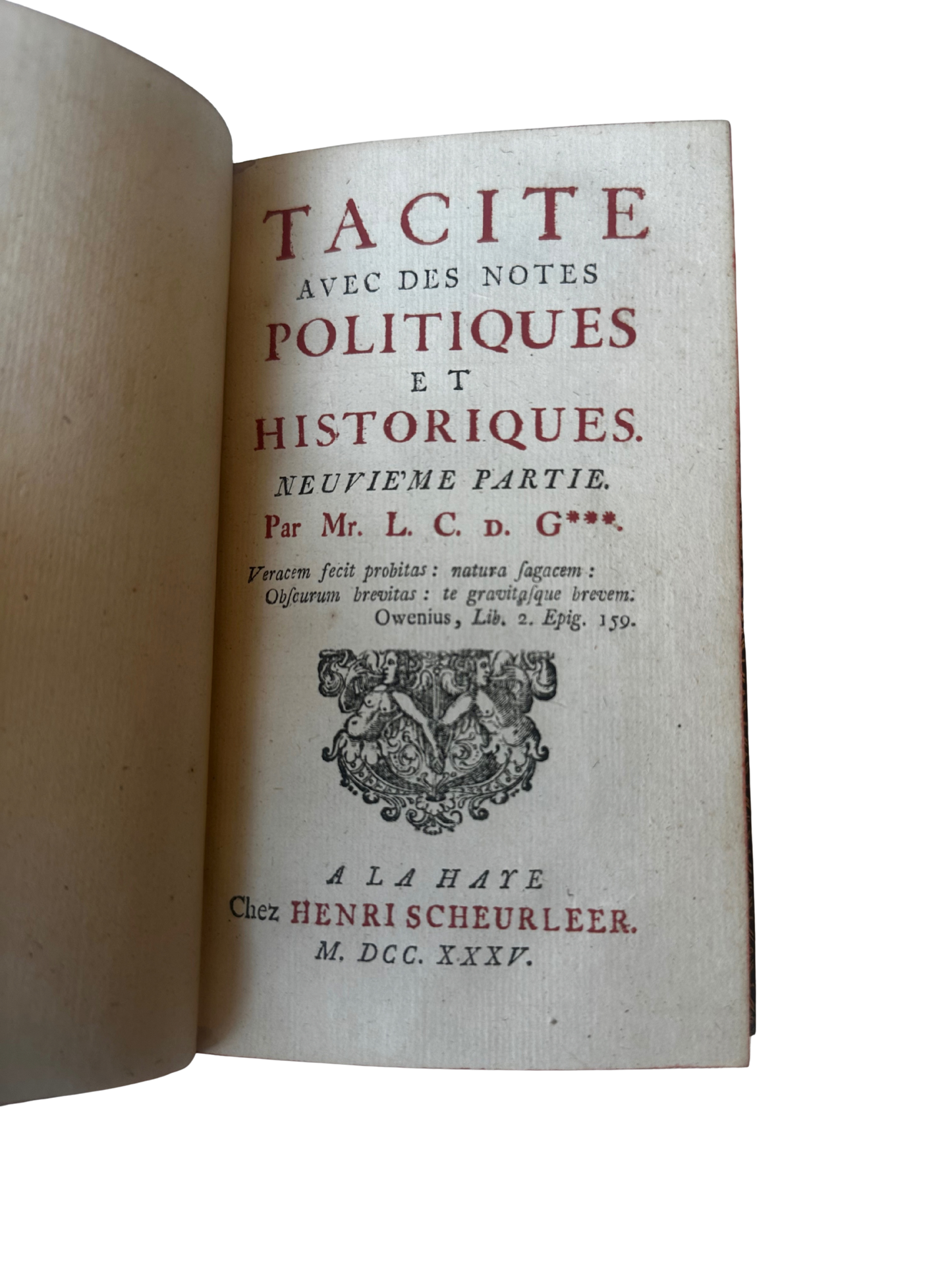 18th Century French Leather Bound Tacite - Annales (7 volumes; partial set)