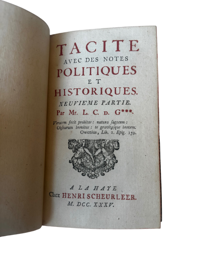 18th Century French Leather Bound Tacite - Annales (7 volumes; partial set)